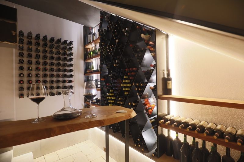 Custom Wine Racks in a Modern Wine Cellar with bottle holders